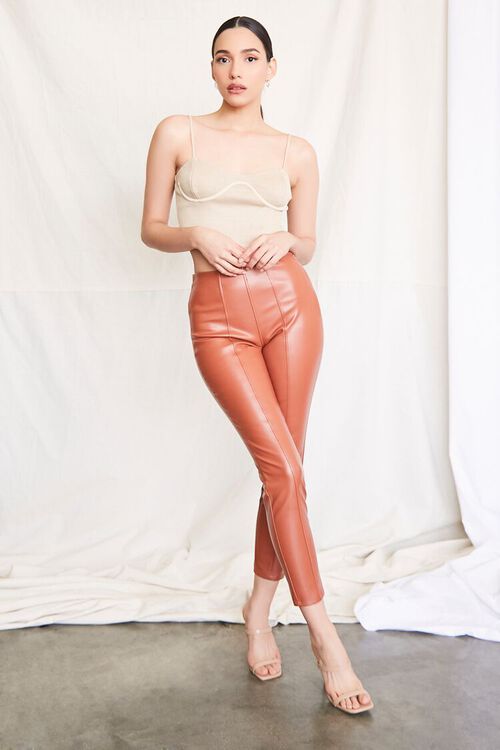 Faux leather pants