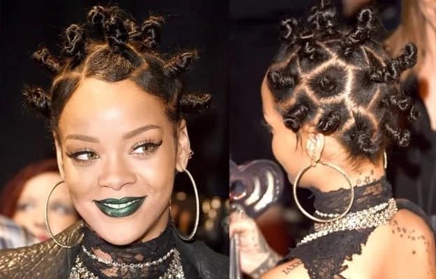 Rhianna on bantu knots