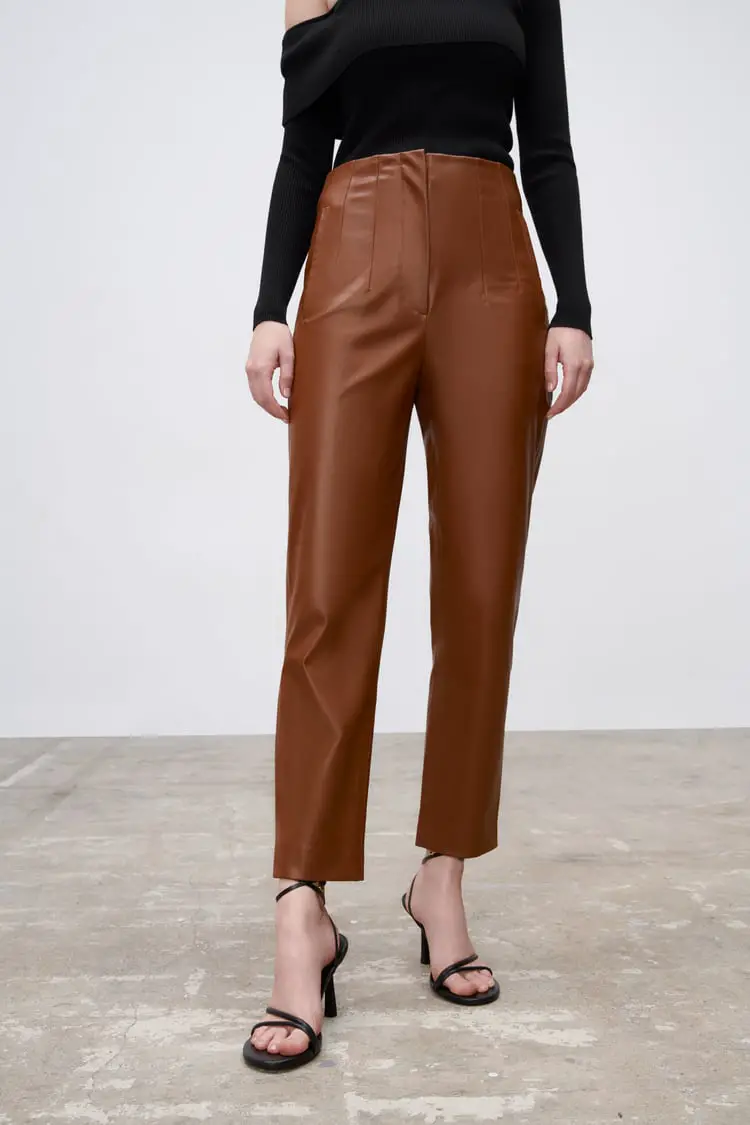 Zara high-waist faux leather pants