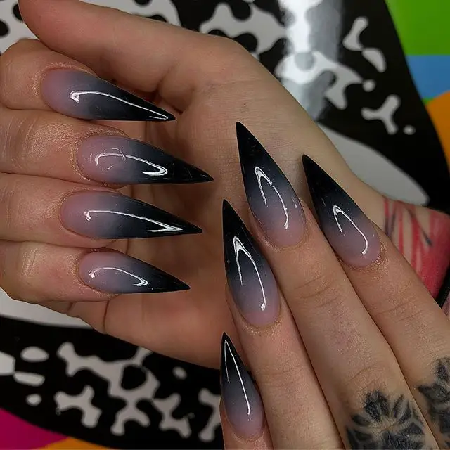 black ombre nails