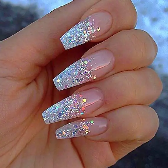 coffin glitter tips