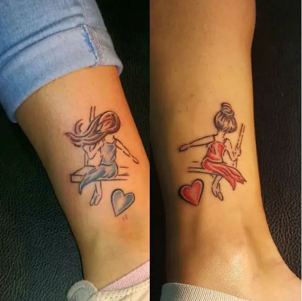 colorful sister tattoos
