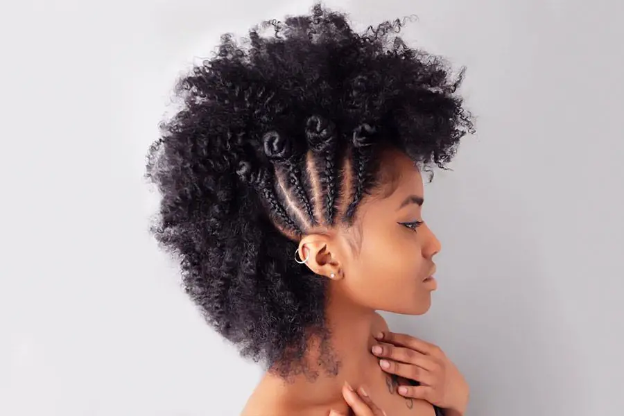 faux hawk cornrows natural hairstyles