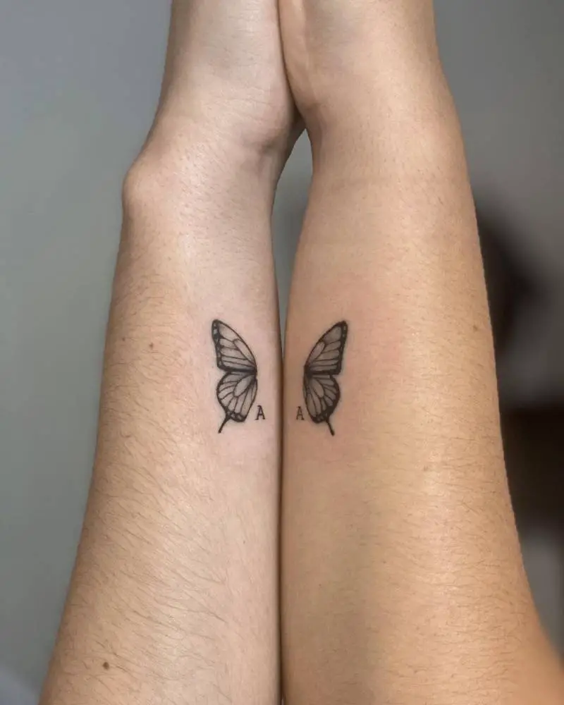 matching butterfly tattoos 