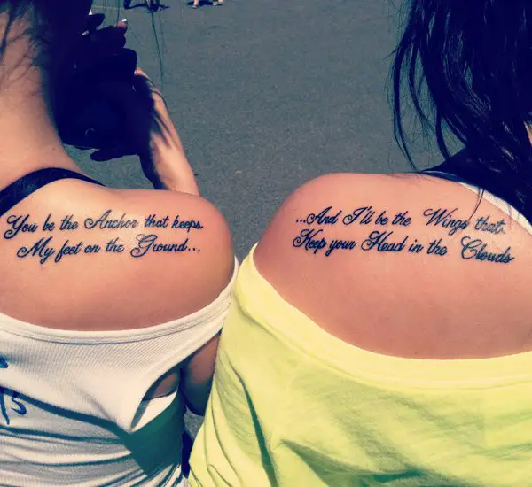quote meaningful sister tattoos for 2