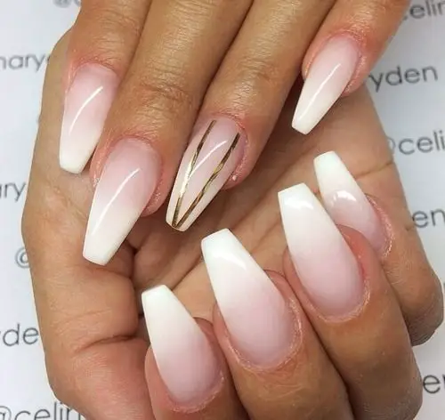 ombre french coffin nails