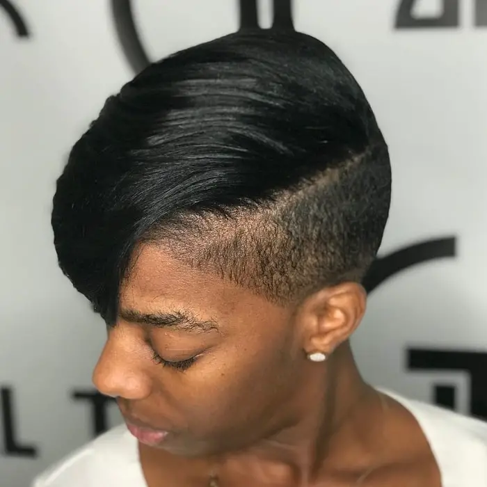 short-hairstyles-for-black-girls with shaved sides