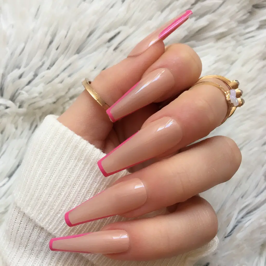 thin tip french coffin nails