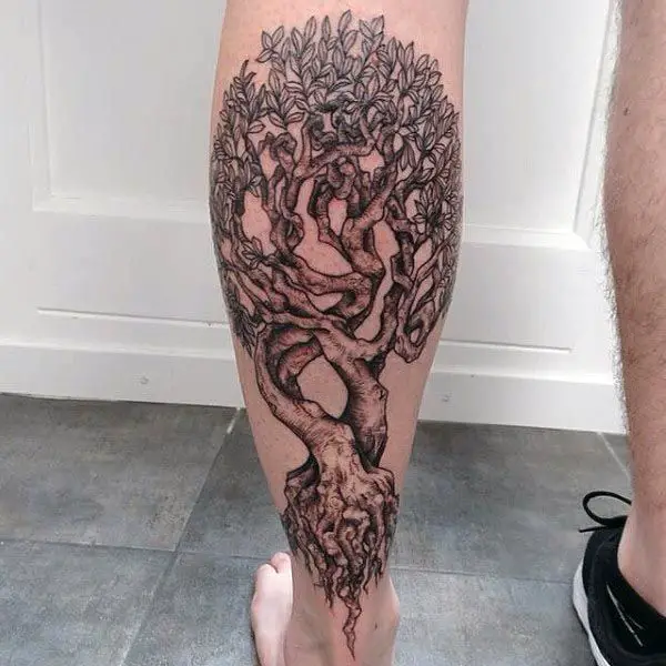 tree of life calf tattoos